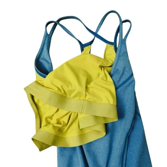 Arc'teryx Women's Senna Tank Top - Size Estimated L - Blue/Yellow, Built-in Bra - Picture 4 of 7